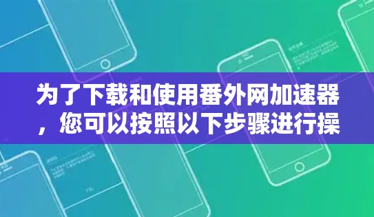 为了下载和使用番外网加速器,您可以按照以下步骤进行操作