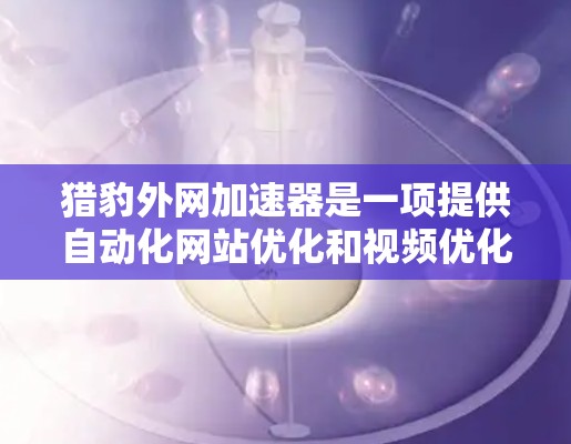 猎豹外网加速器是一项提供自动化网站优化和视频优化功能的工具，旨在提升网站加载速度和提高用户体验。以下是对该工具的详细分析和推荐
