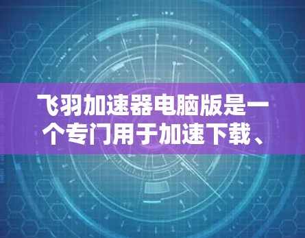 飞羽加速器电脑版是一个专门用于加速下载、观看视频和游戏的软件，适合在电脑上使用。以下是使用飞羽加速器电脑版的详细步骤指南