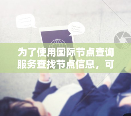 为了使用国际节点查询服务查找节点信息，可以按照以下步骤进行