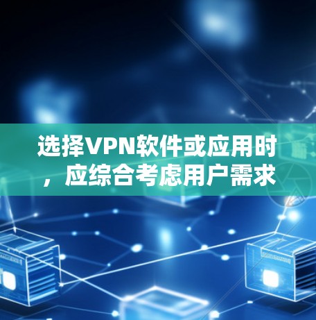 选择VPN软件或应用时，应综合考虑用户需求、设备支持、软件安全性和兼容性。以下是一些关键因素和推荐建议