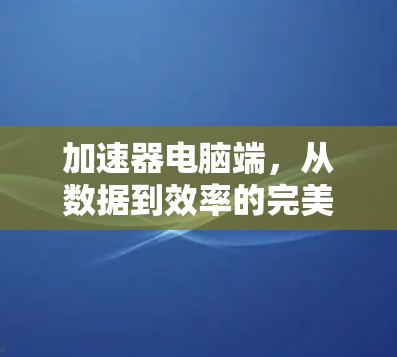 加速器电脑端，从数据到效率的完美平衡