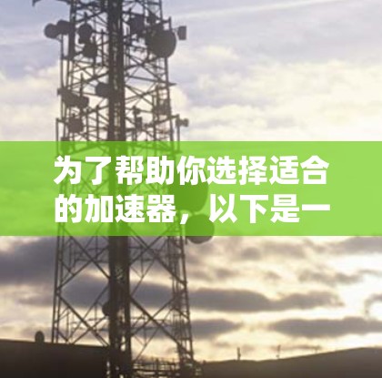 为了帮助你选择适合的加速器，以下是一些关键点的总结