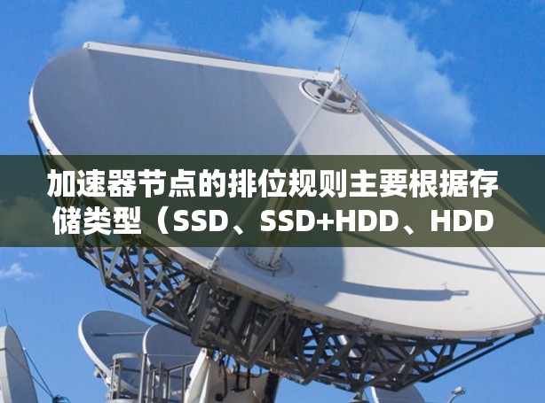 加速器节点的排位规则主要根据存储类型(SSD、SSD+HDD、HDD)和存储空间的大小来决定。以下是详细的排位规则